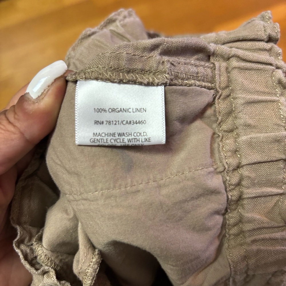 Eileen Fisher Organic Linen Lagenlook Resortwear Career Cargo Ankle Zip Pants S - Picture 5 of 6